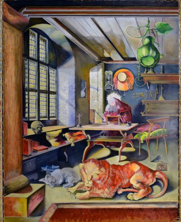 Malerei mit dem Titel ""sur les épaules de…" von Brasier Jeanoel, Original-Kunstwerk, Öl