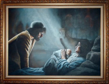Painting titled "nativity_canet_2008" by Jean-Noel Cognet, Original Artwork