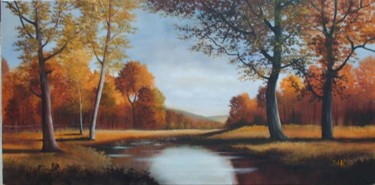 Painting titled "automne en France" by Jean-Noel Cognet, Original Artwork