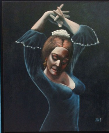 Painting titled "gitane" by Jean-Noel Cognet, Original Artwork