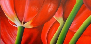 Painting titled "tulippe" by Jean-Noel Cognet, Original Artwork