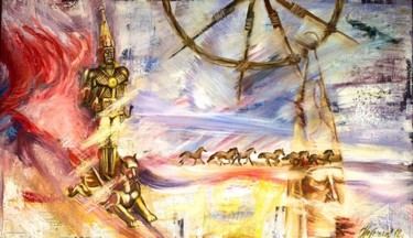 Pintura titulada "Золотой человек" por Iurii Novoselov, Obra de arte original