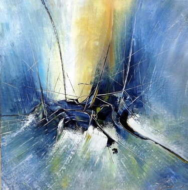 Painting titled "Dernier voyage1" by Jo Le Brun, Original Artwork, Acrylic