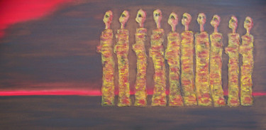 Pintura intitulada "Shamans' Song" por Jo Moore, Obras de arte originais, Óleo