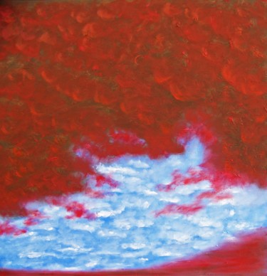 Painting titled "Scarlet Skies" by Jo Moore, Original Artwork, Oil