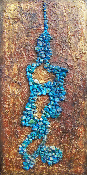Картина под названием "Arroyo Azul III" - Jo Moore, Подлинное произведение искусства, Масло