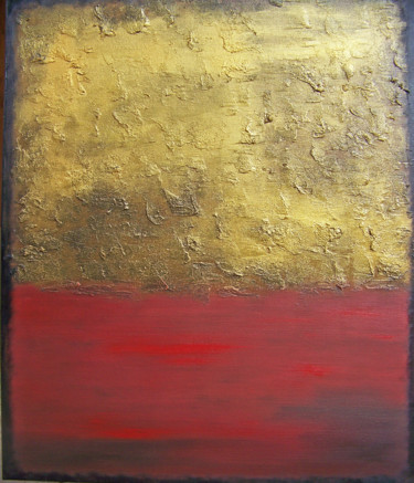 Painting titled "Gold on the Horizon" by Jo Moore, Original Artwork, Oil