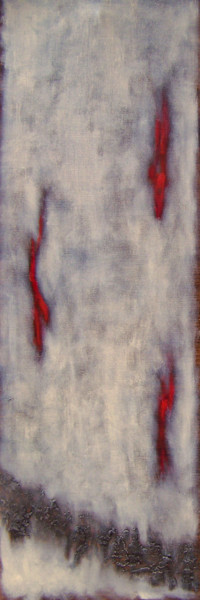 Painting titled "Tres Rojos" by Jo Moore, Original Artwork, Oil