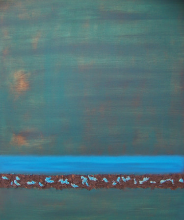 Schilderij getiteld "Turquoise Trail II" door Jo Moore, Origineel Kunstwerk, Olie