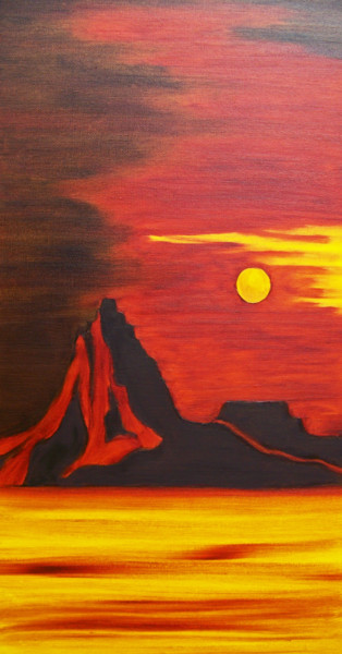 Malerei mit dem Titel "Enchanted Mesas XXI…" von Jo Moore, Original-Kunstwerk, Öl