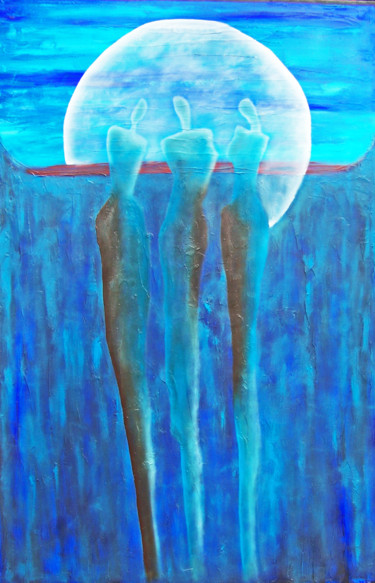 Malerei mit dem Titel "Angels' Song" von Jo Moore, Original-Kunstwerk, Öl