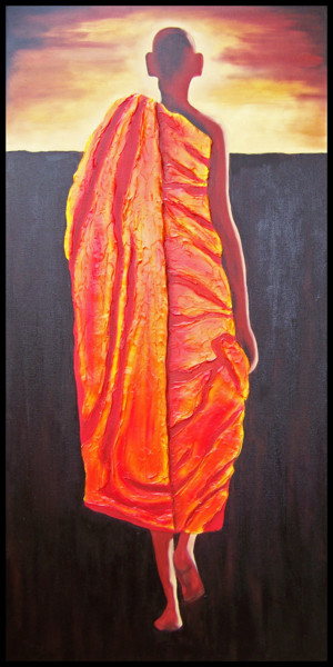Pintura titulada "Reaching for the Su…" por Jo Moore, Obra de arte original, Oleo Montado en Bastidor de camilla de madera