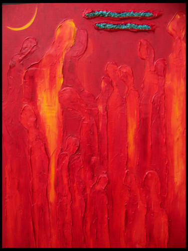 Painting titled "Desert Rain Study" by Jo Moore, Original Artwork, Oil