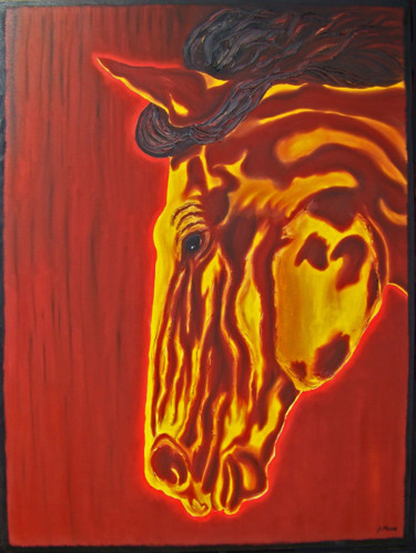 Картина под названием "Contemplation" - Jo Moore, Подлинное произведение искусства, Масло Установлен на Деревянная рама для…