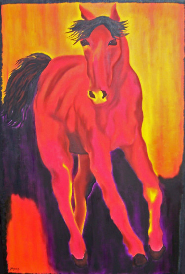 Peinture intitulée "Mustang Sally" par Jo Moore, Œuvre d'art originale, Huile