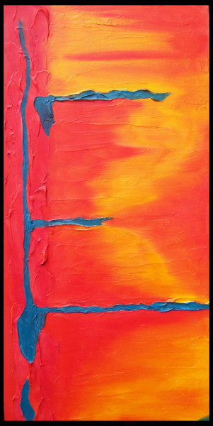 Schilderij getiteld "Santa Fe Colores III" door Jo Moore, Origineel Kunstwerk, Olie