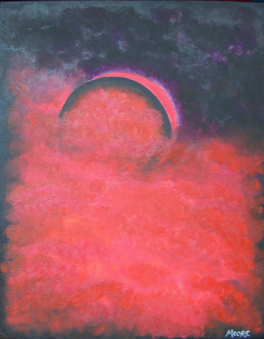 Pintura intitulada "Mars Eclipse" por Jo Moore, Obras de arte originais, Óleo