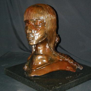 Skulptur mit dem Titel "“LA CURANDERA”, BRO…" von Jo Moore, Original-Kunstwerk, Metalle