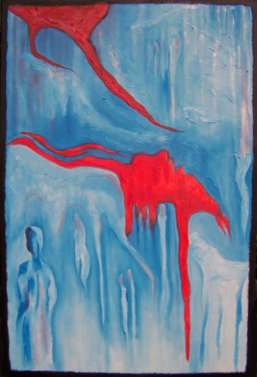 Pittura intitolato "Tangled up in Blue" da Jo Moore, Opera d'arte originale, Olio