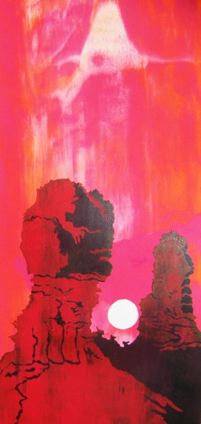 Incisioni, stampe intitolato "Chimney Rock---Luna…" da Jo Moore, Opera d'arte originale, Serigrafia