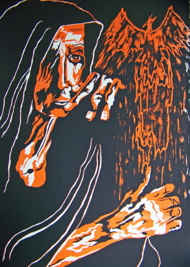 Incisioni, stampe intitolato "Anasazi: Ancestor #…" da Jo Moore, Opera d'arte originale, Serigrafia