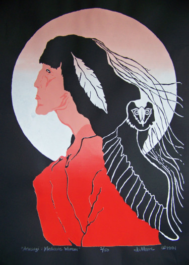 Incisioni, stampe intitolato "Anasazi: Medicine W…" da Jo Moore, Opera d'arte originale, Serigrafia