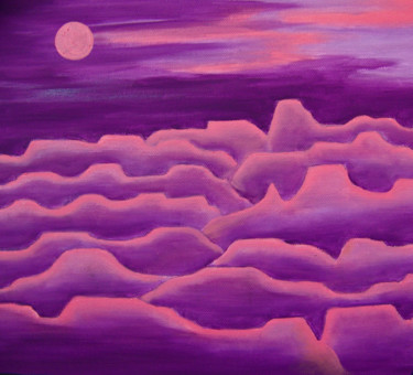 Peinture intitulée "Enchanted Mesas VII" par Jo Moore, Œuvre d'art originale, Huile