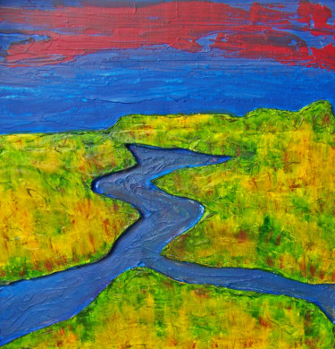 Painting titled "El Rio" by Jo Moore, Original Artwork, Oil