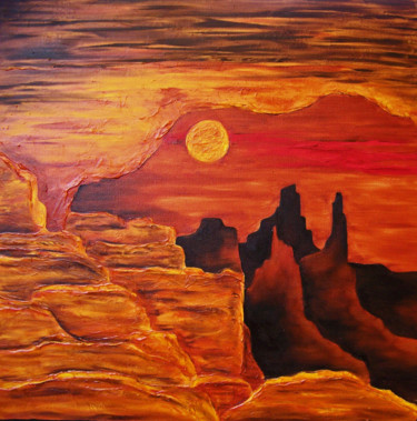 Peinture intitulée "Enchanted Mesas XXI…" par Jo Moore, Œuvre d'art originale, Huile