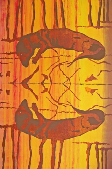 Incisioni, stampe intitolato "Endangered Giant Ot…" da Jo Moore, Opera d'arte originale, Serigrafia