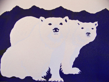 Printmaking titled "Endangered: Polar B…" by Jo Moore, Original Artwork, Screenprinting