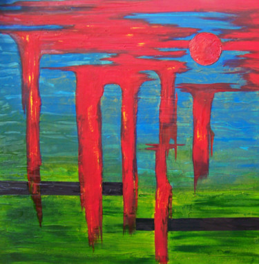 Pittura intitolato "“Sky’s Cryin’”" da Jo Moore, Opera d'arte originale, Olio