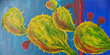 Pintura intitulada "Prickly Pears I" por Jo Moore, Obras de arte originais, Óleo