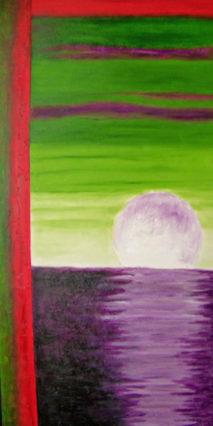 Painting titled "Waiting for the Moon" by Jo Moore, Original Artwork, Oil