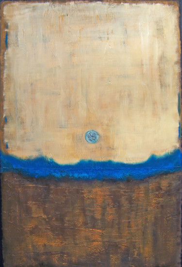 Painting titled "Luna Azul" by Jo Moore, Original Artwork, Oil