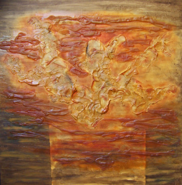 Peinture intitulée "Amber Aura II" par Jo Moore, Œuvre d'art originale, Huile