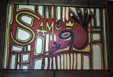 Painting titled "S#M()" by Jo Râome, Original Artwork, Oil Mounted on Wood Stretcher frame