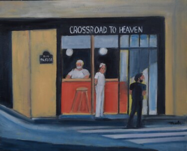 Peinture intitulée ""Crossroad To Heave…" par Jo Tuck, Œuvre d'art originale, Huile