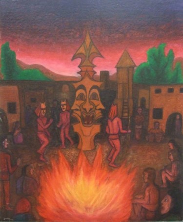 Painting titled "1-pastel-h-ceremon.…" by Joachim Gélinier, Original Artwork