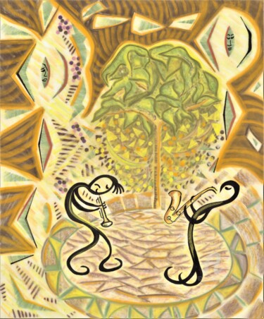 Картина под названием "Jazz me up" - Joachim Mews, Подлинное произведение искусства, Мел