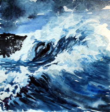Painting titled "Wave 1" by Joachim Rossignol, Original Artwork, Watercolor