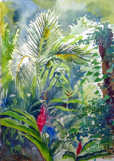 Peinture intitulée "Crazy Vegetation" par Joachim Rossignol, Œuvre d'art originale, Aquarelle