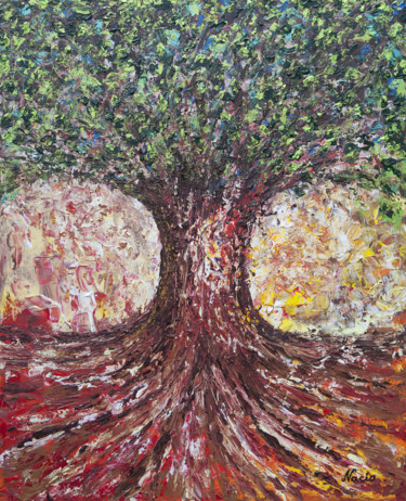Schilderij getiteld "Tree of Love" door Jialba, Origineel Kunstwerk, Acryl