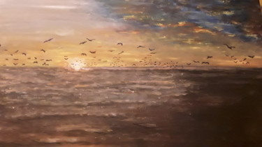 Painting titled "Atardecer" by Joan Cos, Original Artwork, Oil