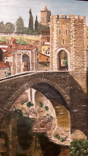 Painting titled "Besalú" by Joan Cos, Original Artwork, Oil