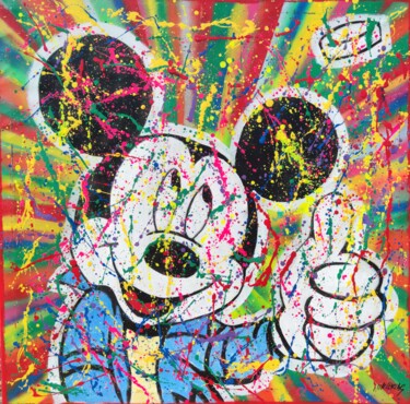 Pintura titulada "Mickey pop moneda" por Joan Llaverias, Obra de arte original, Acrílico