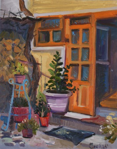 Painting titled "Grandma's garden qu…" by Joan Mato, Original Artwork, Oil