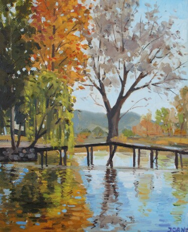 Painting titled "Autumn in Drilon" by Joan Mato, Original Artwork, Oil
