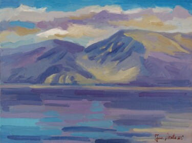 Malerei mit dem Titel "Sunset reflections,…" von Joan Mato, Original-Kunstwerk, Öl