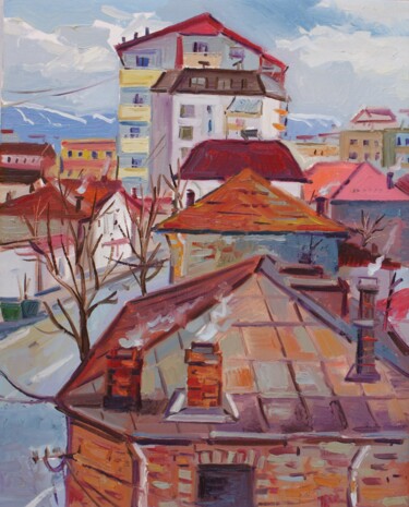 Malarstwo zatytułowany „From my window” autorstwa Joan Mato, Oryginalna praca, Olej